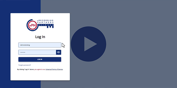 ePN platform showing login screen; play button indicates video link.