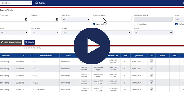 ePN platform showing search feature on screen; play button indicates video link.
